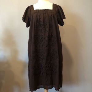 Brown embroidered dress